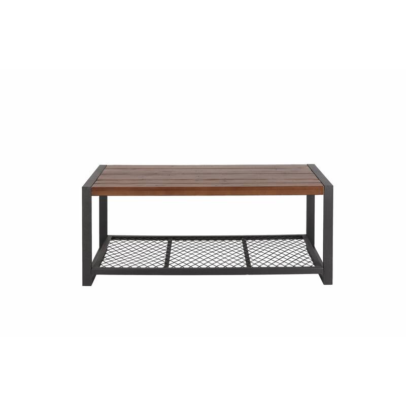 Console Coffee Table with a Natural Reclaimed Wood Finish