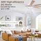 preview thumbnail 12 of 38, 65" Integrated LED White Dimmable Ceiling Fan with Light and Remote - 65" D x 65" W x 13.4" H