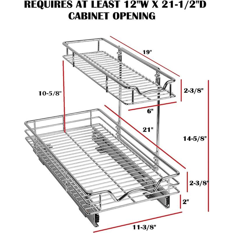Hold N' Storage - 2 Tiers Under the Sink Organizer and Storage Pull Out