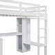 preview thumbnail 10 of 9, White Twin Size Loft Bed with L-Shaped Desk, Wardrobe, Storage Shelves