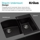 preview thumbnail 4 of 38, KRAUS Quarza Granite 33 inch 60/40 Undermount Drop-in Kitchen Sink