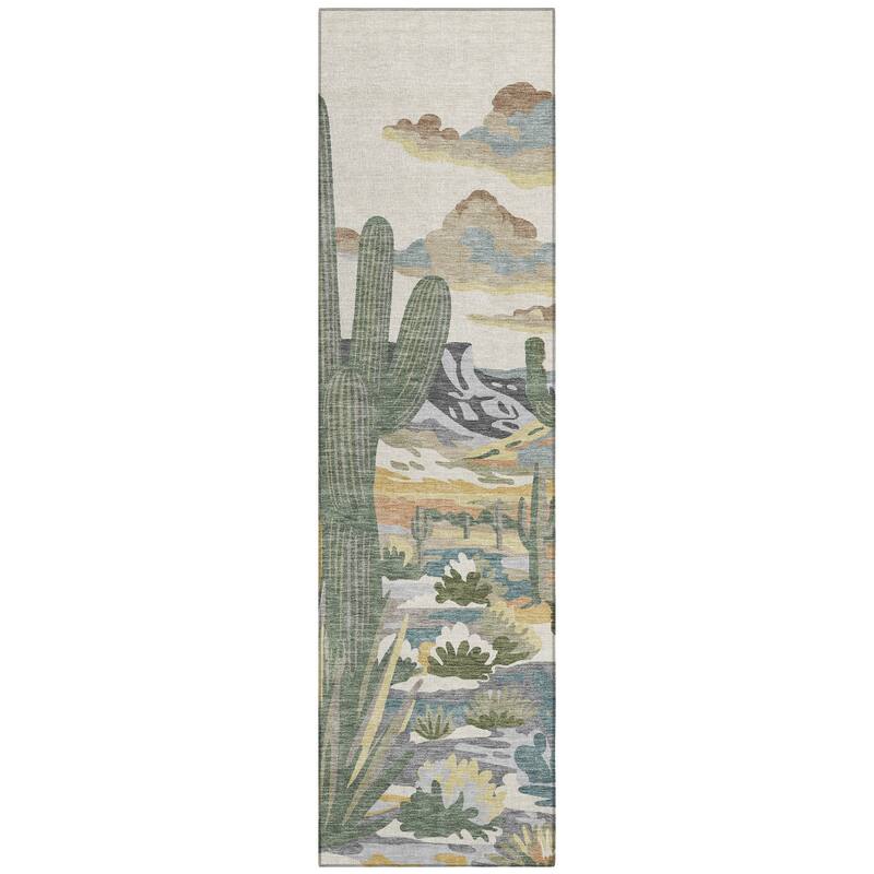 Machine Washable Indoor/ Outdoor Southwestern Mesa Chantille Rug