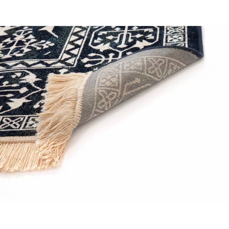 Navy/White Area Rug 8x10 - 8' x 10'