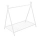 preview thumbnail 8 of 9, White Metal House Tent Floor Bed for Kids