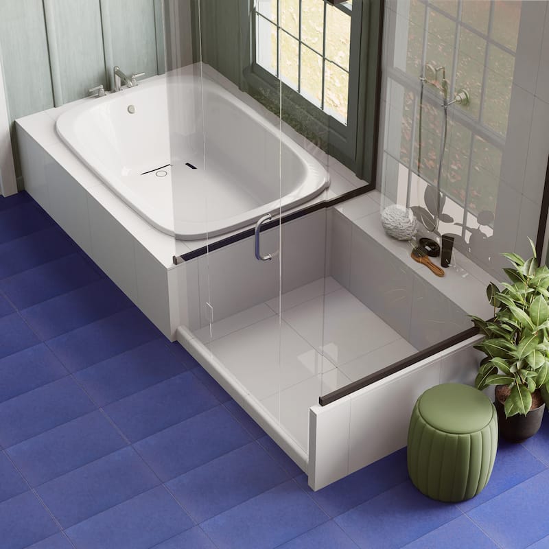 Merola Tile Piscina Brick Glossy Cobalto 9-5/8" x 19-1/2" Porcelain Floor and Wall Tile