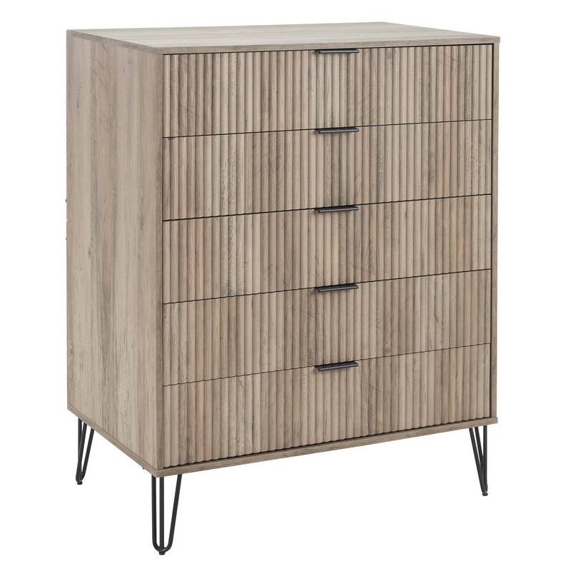 Manhattan Comfort Dumbo Modern 5-Drawer Tall Dresser.