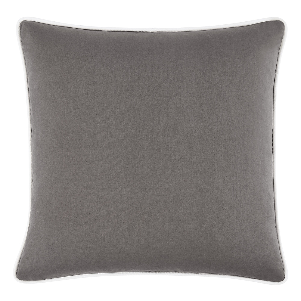 Brooklyn Loom Solid Contrast Piped Decorative Pillow