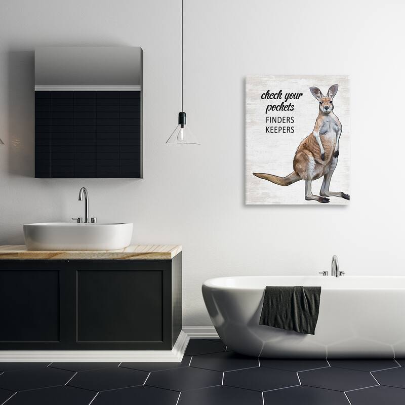 Stupell Check Pockets Laundry Rule Canvas Wall Art Design By Lettered and Lined