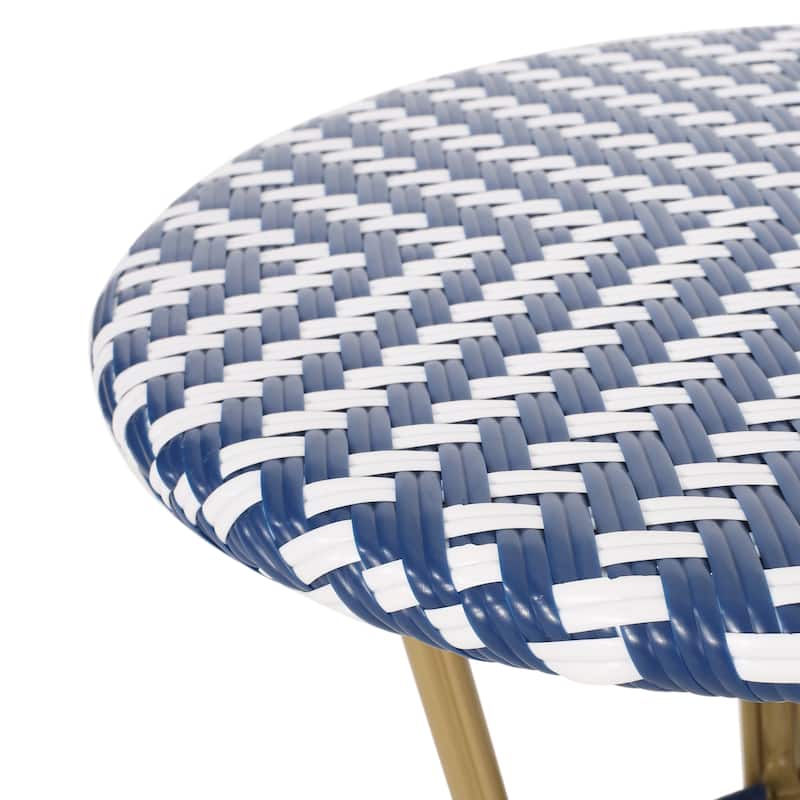Picardy Outdoor Aluminum and Wicker Outdoor French Cafe Set by Christopher Knight Home