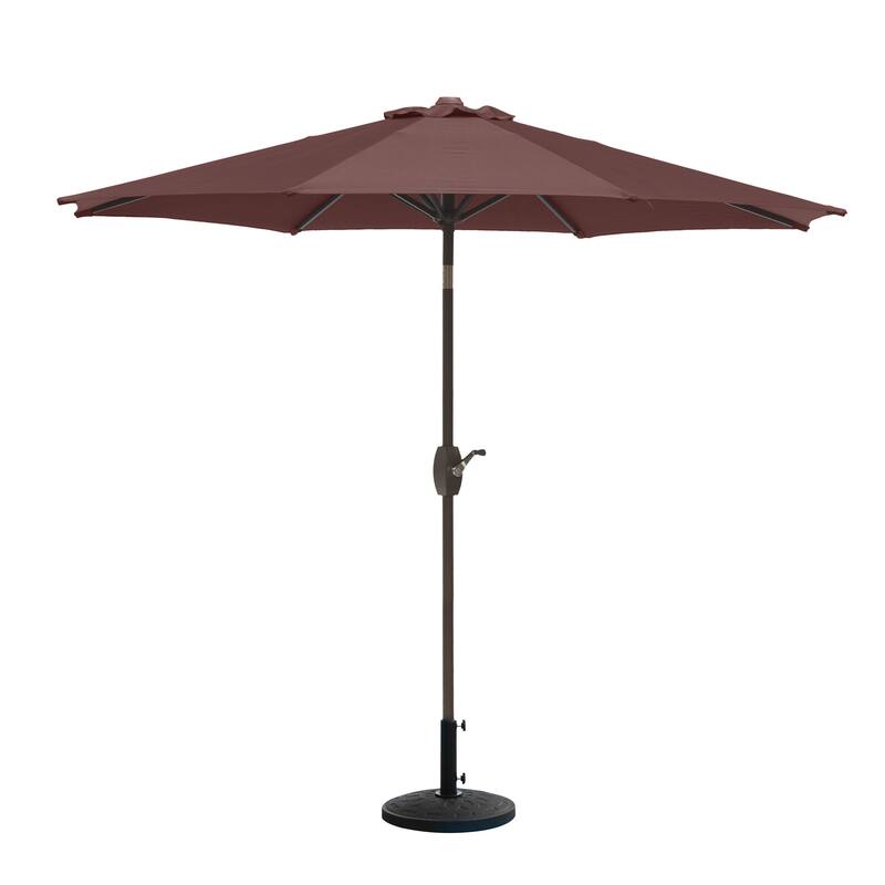 9 Ft Aluminum Patio Umbrella with Decorative Base