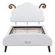 preview thumbnail 2 of 51, Twin Size Upholstered Platform Bed Animal Theme Design Bed Frame with Sheep-Shaped Headboard and Footboard, No Box Spring Needed