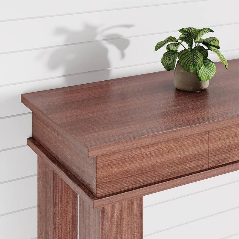 2 Tier Farmhouse Entryway Table, Console Table with 2 Storage Drawers