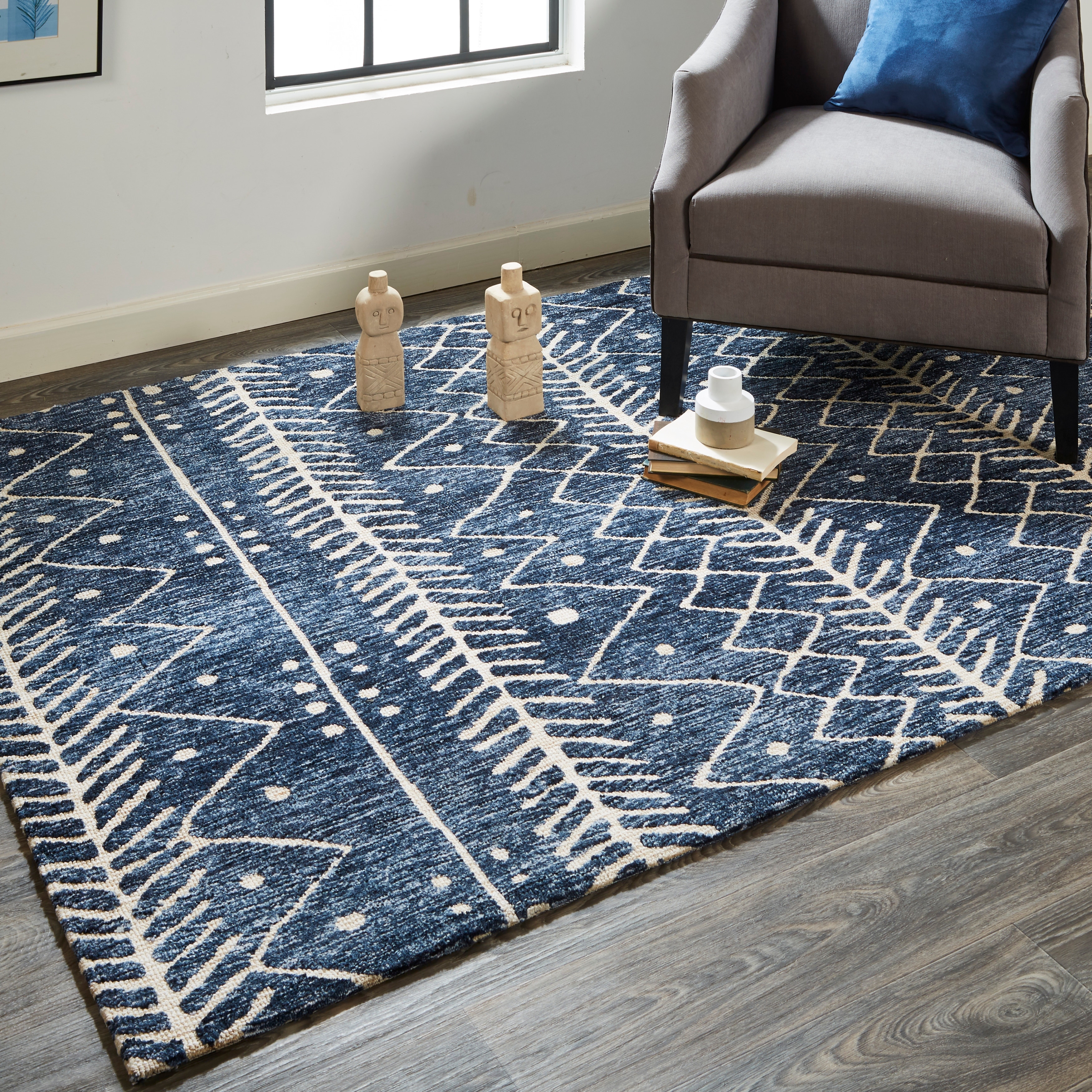 Grand Bazaar Oliena Machine Made Geometric Modern Area Rug