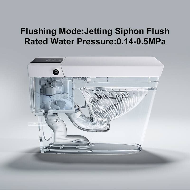 Giving Tree Smart Square 1.28 GPF One-Piece Floor Toilet with Heated Seat, Touching Control, Remote Control, Elongated