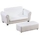 preview thumbnail 10 of 16, Qaba Kids Sofa Set with Footstool for Toddlers and Babies White