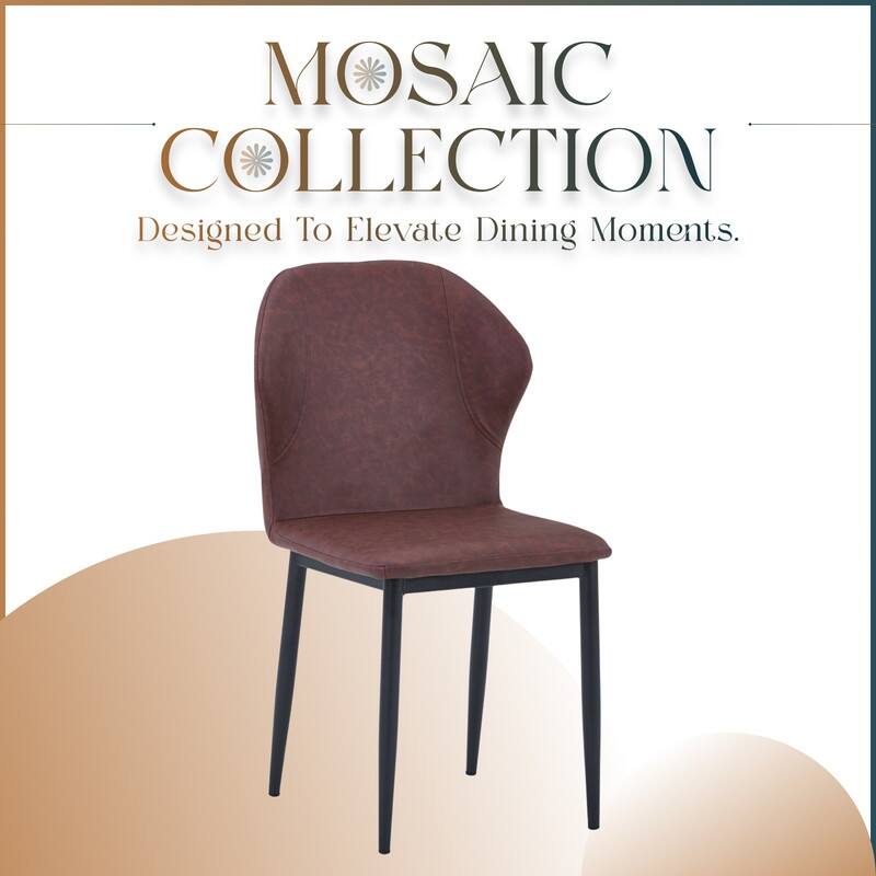 Mosaic Modern Fabric Upholstered Accent Dining Chair With Metal Legs & Curved Backrest Side Chair for Home or Office (Set of 4)