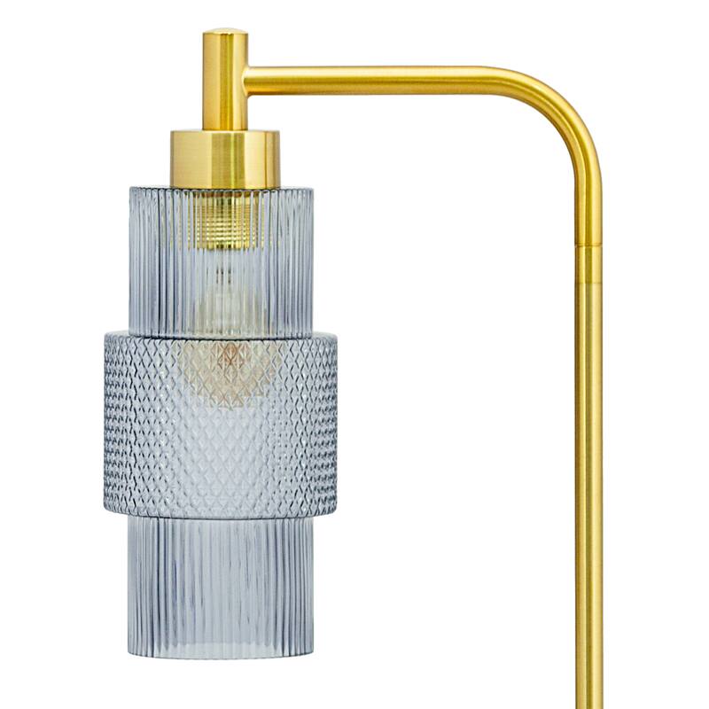 Yolanda River of Goods Glass and Metal Pillar Shade Floor Lamp