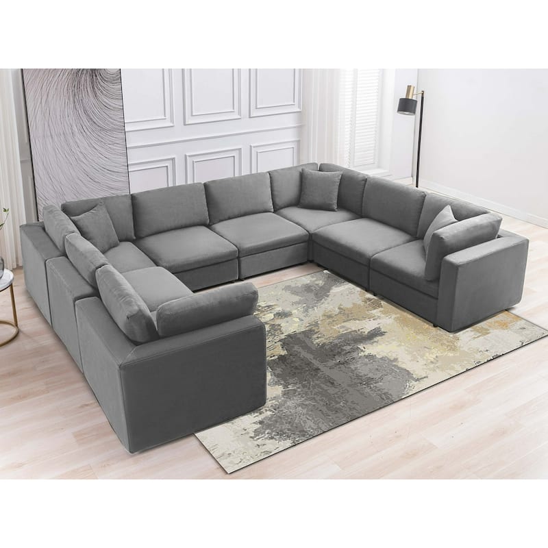 Mixoy Modern Convertible Sectional Sofa,L/U Shaped Corner Sleeper Sofa Couch,Modular Sectional Couches