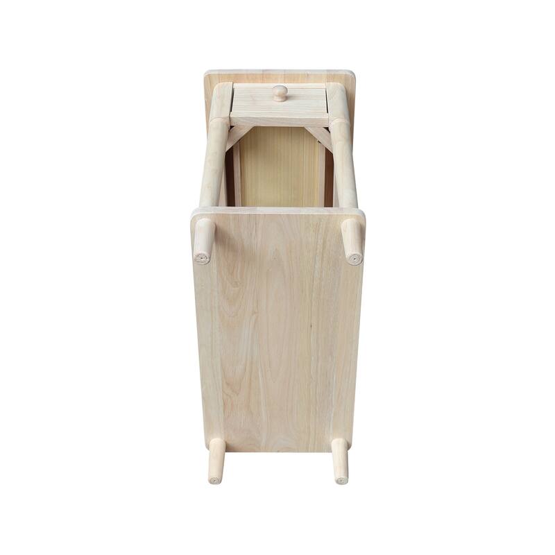 Narrow Solid Wood Side Table with Drawer