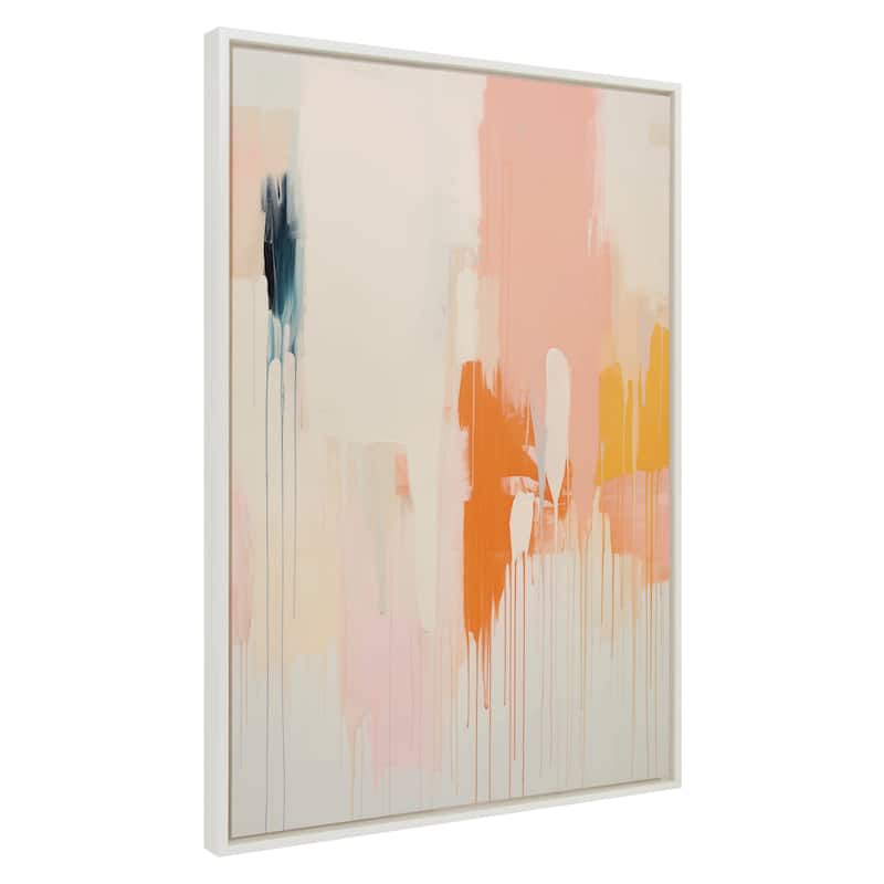 Kate and Laurel Sylvie Fiesta Abstract Framed Canvas by Amy Lighthall - 31.5x41.5 - White