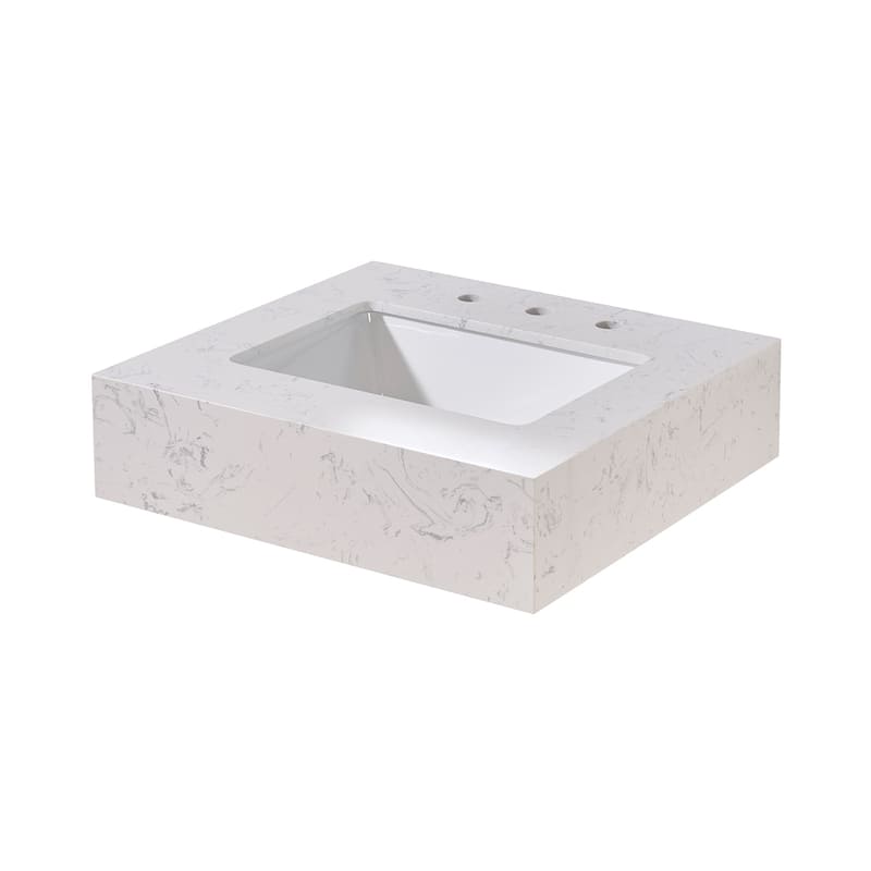 Altair Merano Bathroom Vanity Countertop in Aosta White Apron Finish Without Vanity