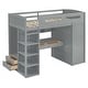 preview thumbnail 1 of 18, Twin Size Loft Bed with Desk, Wardrobes, 4 Drawers and 4 Shelves, Grey Grey - Twin