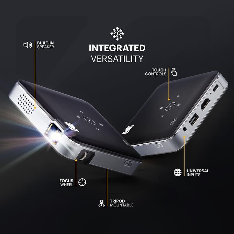 Kodak Luma 150 Pico Projector - Ultra Mini Rechargeable Projector, Black - Black