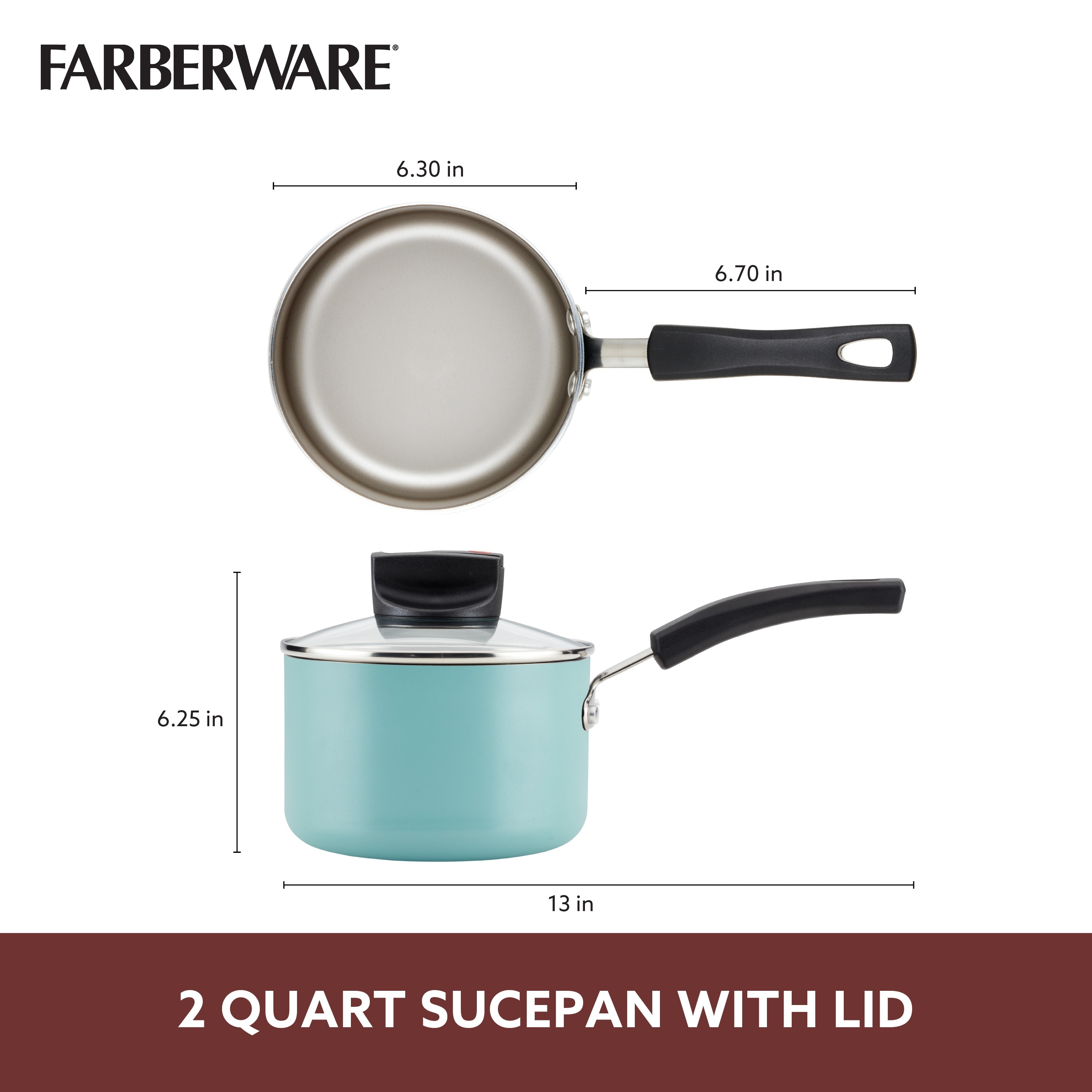 Farberware 2 Qt. Saucepan With Lid 4 Qt. Stock Pot With Lid 