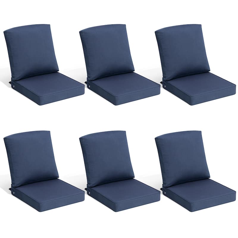 21 W x 22 D in. Deep Seat Outdoor Cushion Set by Crestlive Products - 6-Seater - Navy Blue