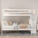 preview thumbnail 3 of 16, Wooden Twin over Full Stairway Bunk Bed with Storage White