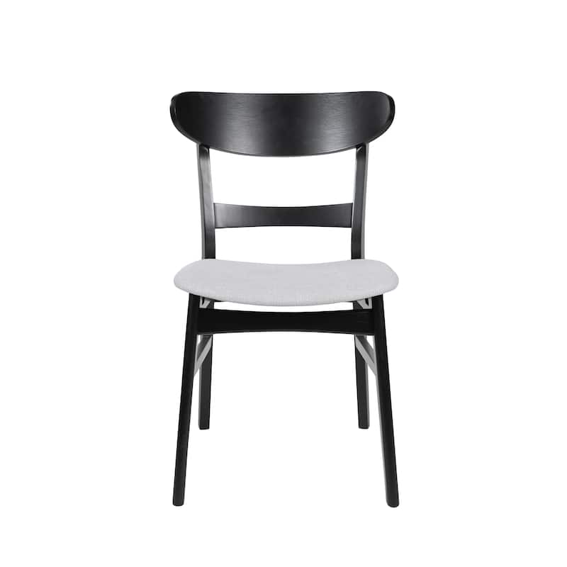 Abrielle Mid-Century Modern Upholstered Rubberwood Dining Chair (Set of 2) by Christopher Knight Home