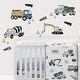 preview thumbnail 1 of 2, Construction Truck Collection Peel Stick Wall Decal Stickers Art Nursery Decor (Set of 4) -Grey Yellow Blue Green Transportation