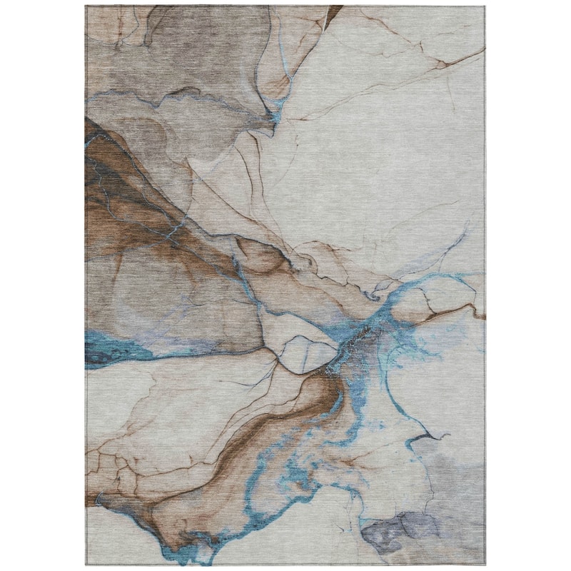 HomeRoots Abstract Modern Rectangle Outdoor Rug