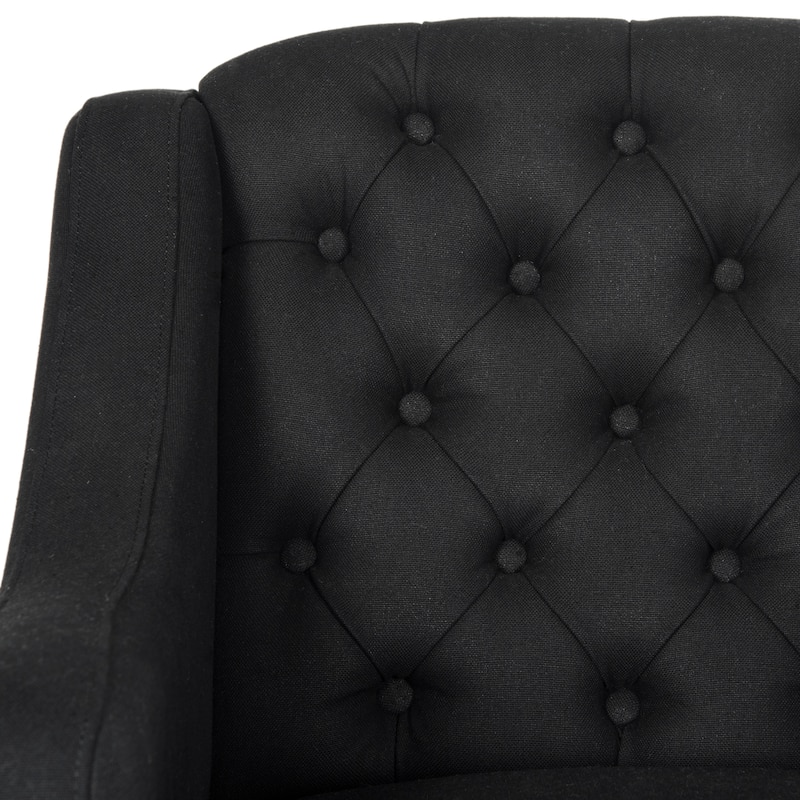 SAFAVIEH Salena Adjustable Swivel Black/ Taupe Desk Chair - 25.4" x 26.8" x 35.2" - 25Wx27Dx35H