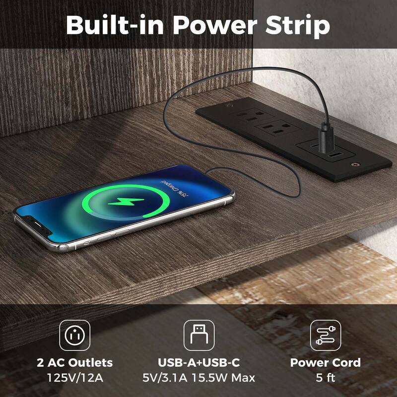 Costway TV Stand with Power Outlet USB & Type-C Port 3-tier TV Console - See Details