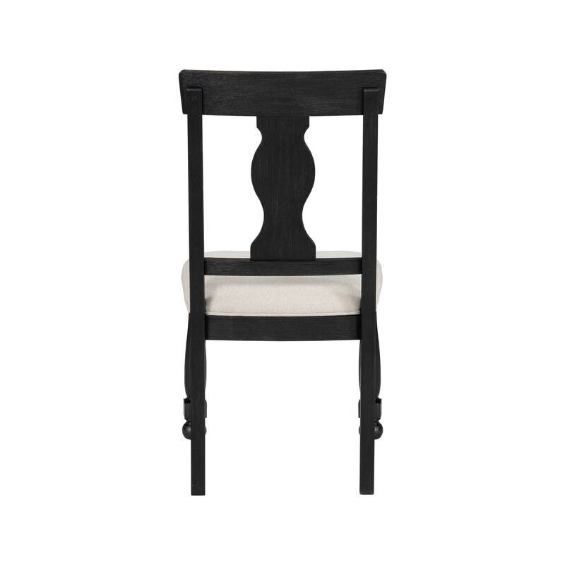 Furniture of America Lucan Modern Farmhouse Black Acacia 7-Piece Dining Set