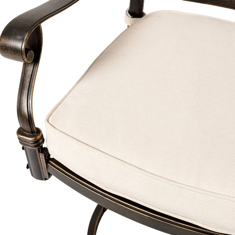 Christopher Knight Home - Abigail 7-Piece Outdoor Cast Aluminum Dining Set with Expandable Table and Swivel Chairs