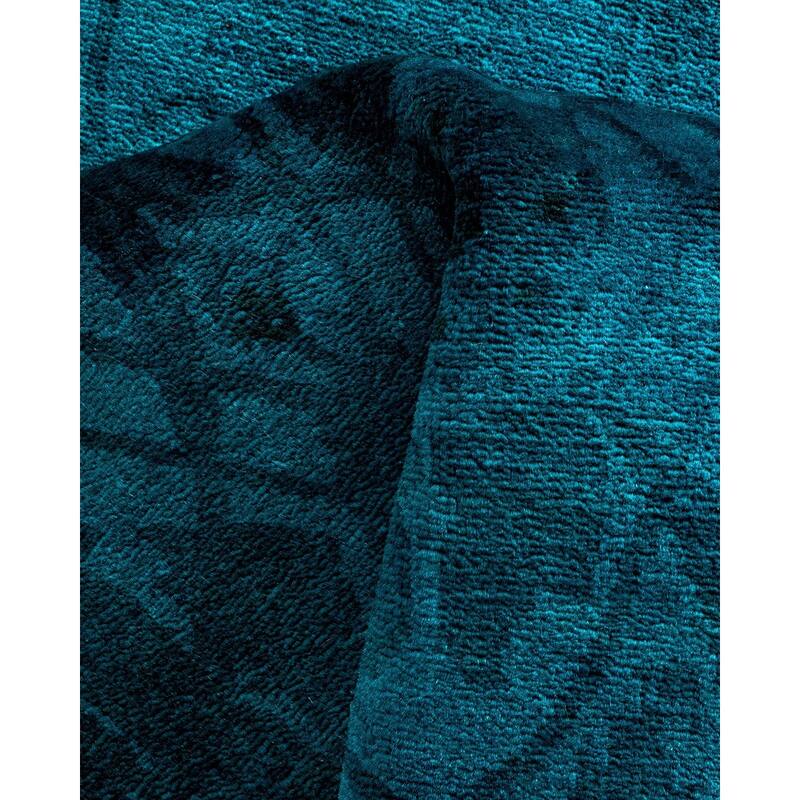 Contemporary Overdyed Wool Hand Knotted Runner - 2' 5" x 14' 3"