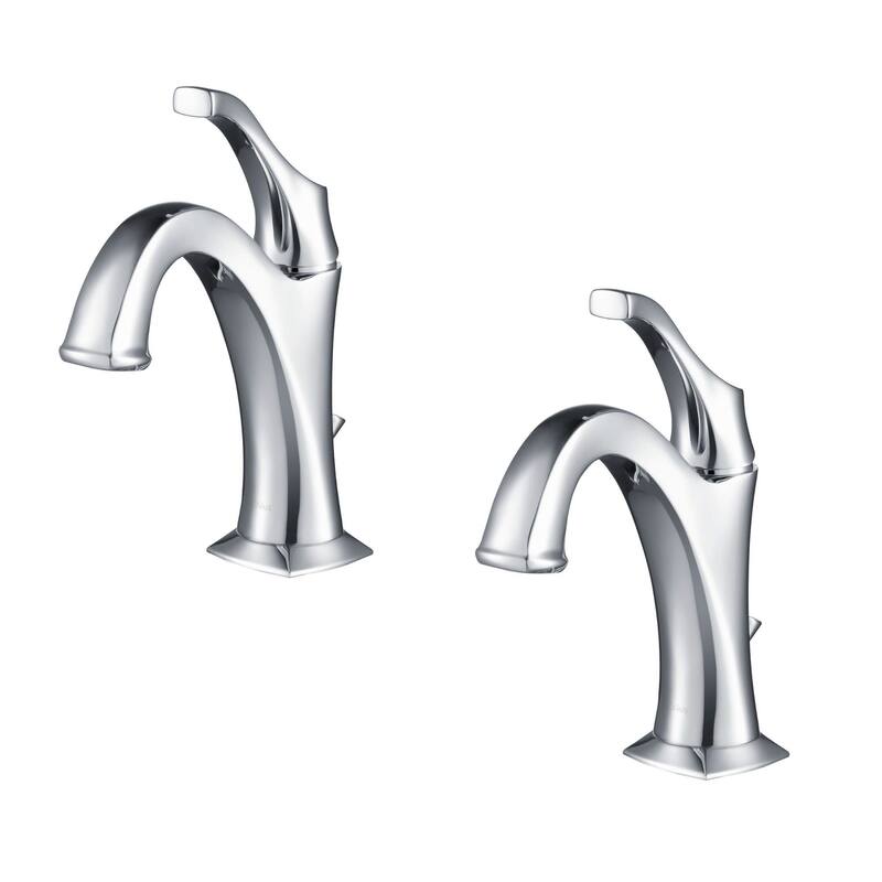 Kraus Pack of (2) Arlo 1.2 GPM Single Hole Bathroom Faucet with Pop-Up - Chrome