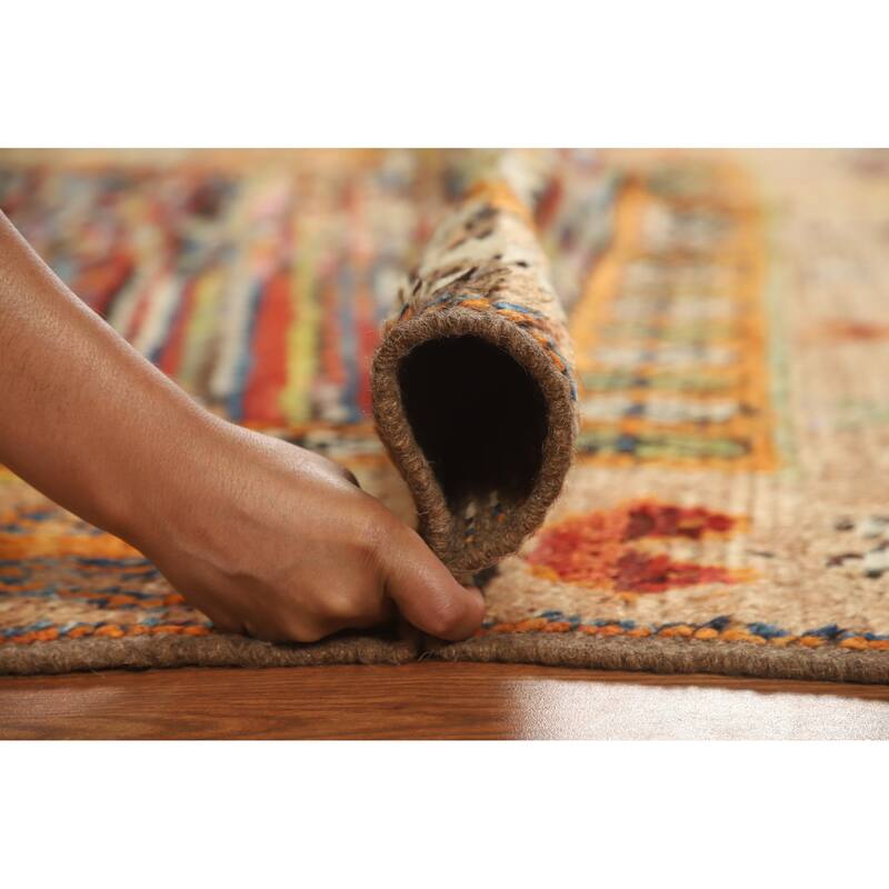Multicolor Abstract Moroccan Oriental Area Rug Handmade Wool Carpet - 5'9" x 7'9"