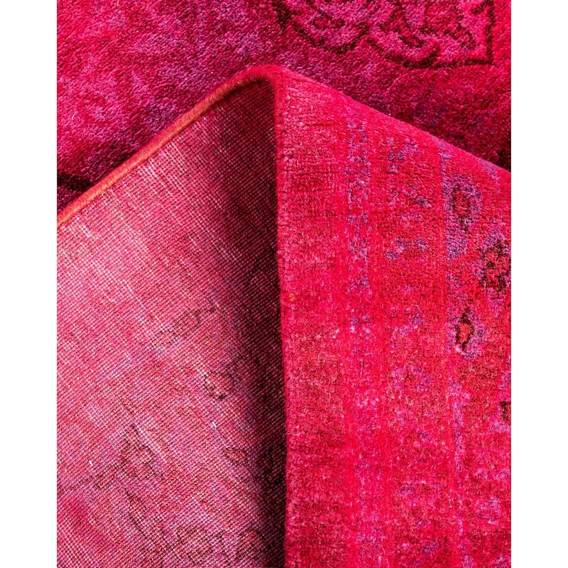 Fine Vibrance One-of-a-Kind Hand-Knotted Runner Rug - Pink, 5' 2" x 11' 4" - 5' 2" x 11' 4"