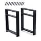 preview thumbnail 1 of 6, Black Metal Twin Layers Bench Legs DIY Furniture Legs Rectangle Legs - 19.3" x 15.6" x 2.4" 19.3" x 15.6" x 2.4"
