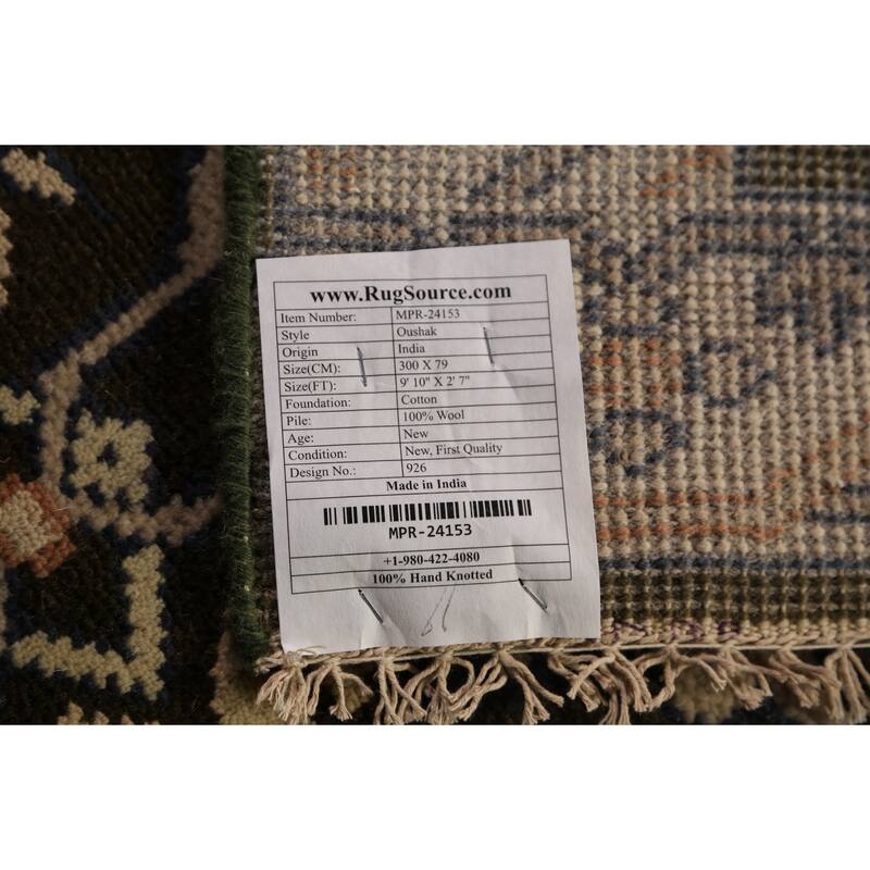 Transitional Oushak Runner Rug Handmade Wool Carpet - 2'7"x 9'10"