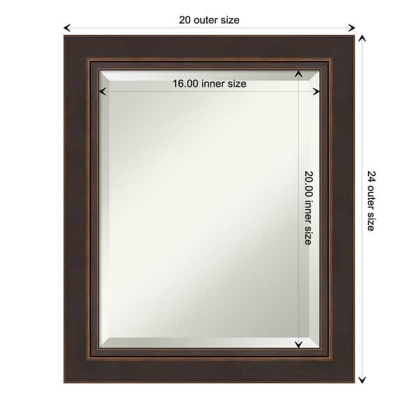 dimension image slide 0 of 6, Beveled Wood Bathroom Wall Mirror - Lara Bronze Frame - Lara Bronze