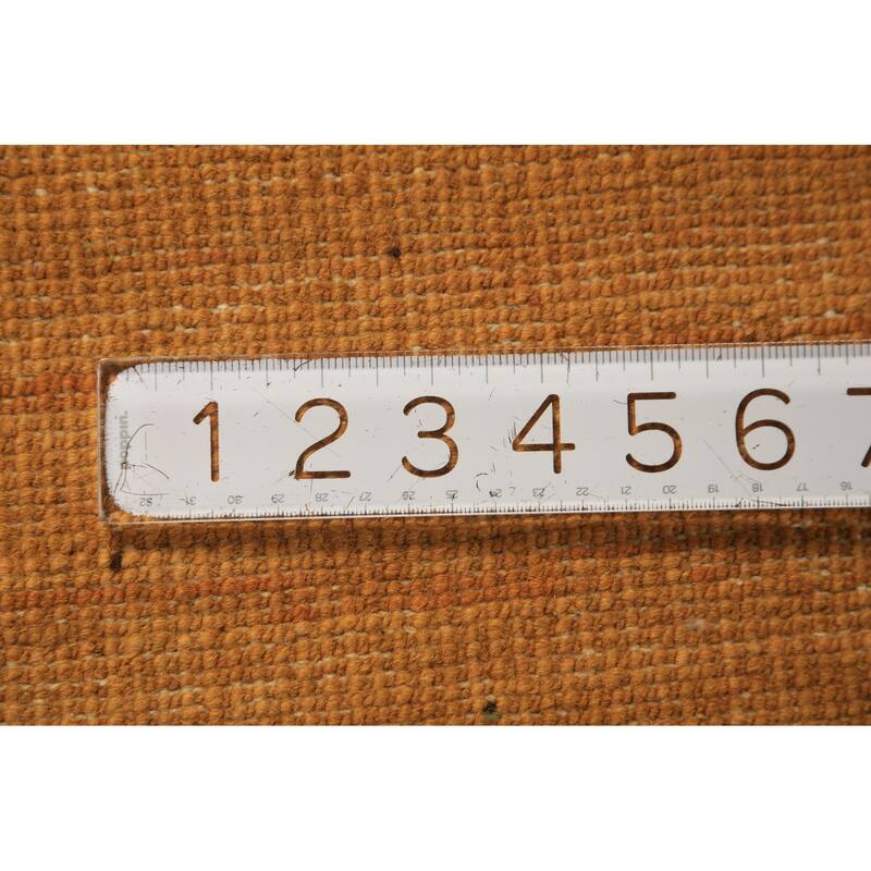 Orange Gabbeh Oriental Area Rug Hand-Knotted Wool Carpet - 6'5" x 9'7"