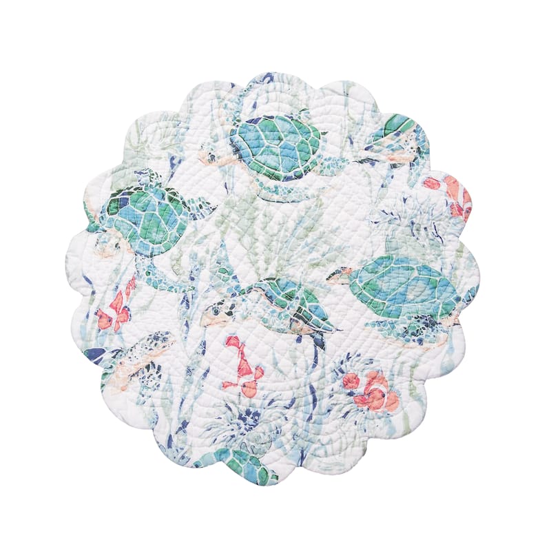 Sea Turtle Cove Round Placemats Set of 6, 17"