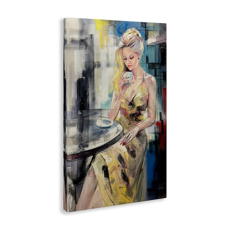 Stupell Elegant Woman at Cafe Canvas Wall Art Design By Lucille Lee