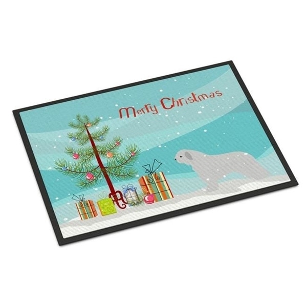 Carolines Treasures BB2933MAT Spanish Water Dog Merry Christmas Tree Indoor or Outdoor Mat 18x27