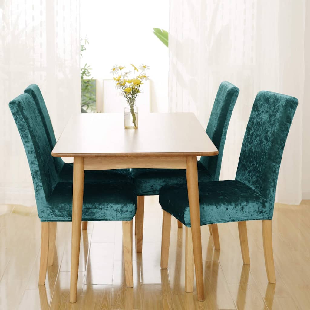 Deconovo Velvet Stretch Polyester Chair Slipcovers, Set of 4