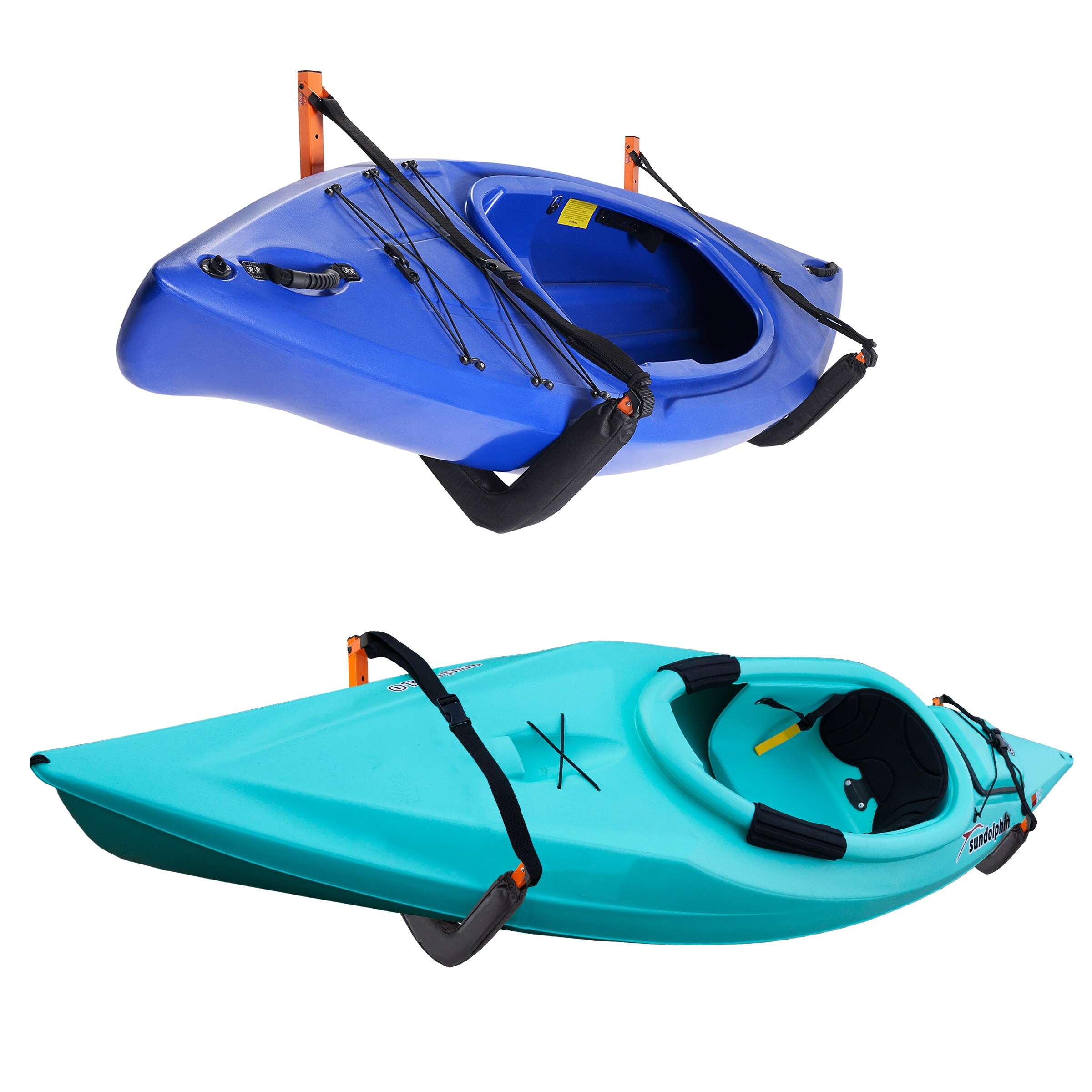 Rad Sportz Set of 2 Wall Mount Kayak Hangers with 150lb Capacity 